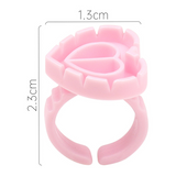 Heart-Shaped Plastic Lash Glue Rings Fan Blossom Glue Cups